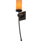 Meyda Lighting Bechar 6" Copper Rust Wall Sconce With Amber Tawnyrock Idalight Shade Glass