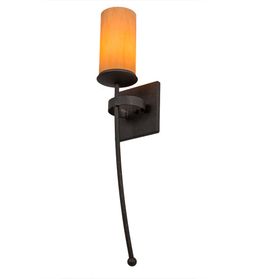 Meyda Lighting Bechar 6" Copper Rust Wall Sconce With Amber Tawnyrock Idalight Shade Glass