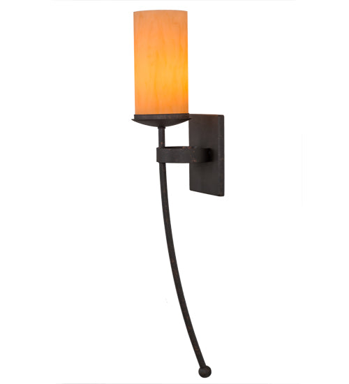 Meyda Lighting Bechar 6" Copper Rust Wall Sconce With Amber Tawnyrock Idalight Shade Glass