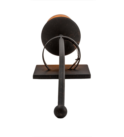Meyda Lighting Bechar 6" Copper Rust Wall Sconce With Amber Tawnyrock Idalight Shade Glass