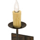 Meyda Lighting Bechar 6" Dark Burnished Antique Copper Pine Cone Wall Sconce With Ivory Faux Candlelight
