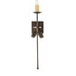 Meyda Lighting Bechar 6" Dark Burnished Antique Copper Pine Cone Wall Sconce With Ivory Faux Candlelight