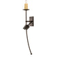 Meyda Lighting Bechar 6" Dark Burnished Antique Copper Pine Cone Wall Sconce With Ivory Faux Candlelight