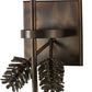 Meyda Lighting Bechar 6" Dark Burnished Antique Copper Pine Cone Wall Sconce With Ivory Faux Candlelight