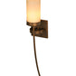 Meyda Lighting Bechar 6" Gilded Tobacco Wall Sconce With Beige Custom Stone Cylindre Shade Glass