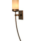 Meyda Lighting Bechar 6" Gilded Tobacco Wall Sconce With Beige Custom Stone Cylindre Shade Glass