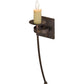 Meyda Lighting Bechar 6" Gilded Tobacco Wall Sconce With Ivory Faux Candlelight