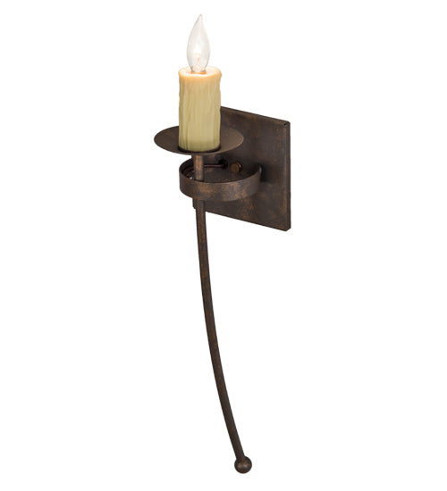 Meyda Lighting Bechar 6" Gilded Tobacco Wall Sconce With Ivory Faux Candlelight