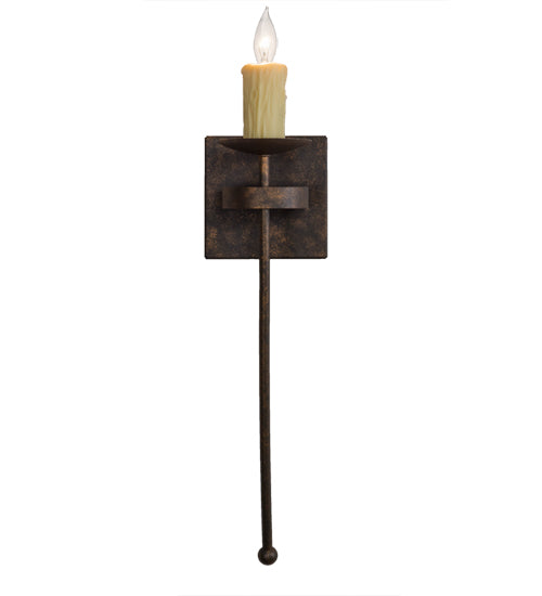 Meyda Lighting Bechar 6" Gilded Tobacco Wall Sconce With Ivory Faux Candlelight