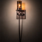 Meyda Lighting Bechar 6" Mahogany Bronze Wall Sconce With Clear Amber Shade Glass