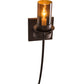 Meyda Lighting Bechar 6" Mahogany Bronze Wall Sconce With Clear Amber Shade Glass
