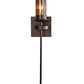 Meyda Lighting Bechar 6" Mahogany Bronze Wall Sconce With Clear Amber Shade Glass