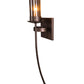 Meyda Lighting Bechar 6" Mahogany Bronze Wall Sconce With Clear Amber Shade Glass