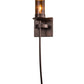 Meyda Lighting Bechar 6" Mahogany Bronze Wall Sconce With Clear Amber Shade Glass