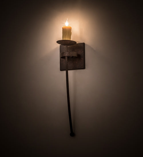 Meyda Lighting Bechar 6" Rusty Nail Wall Sconce With Ivory Faux Candlelight