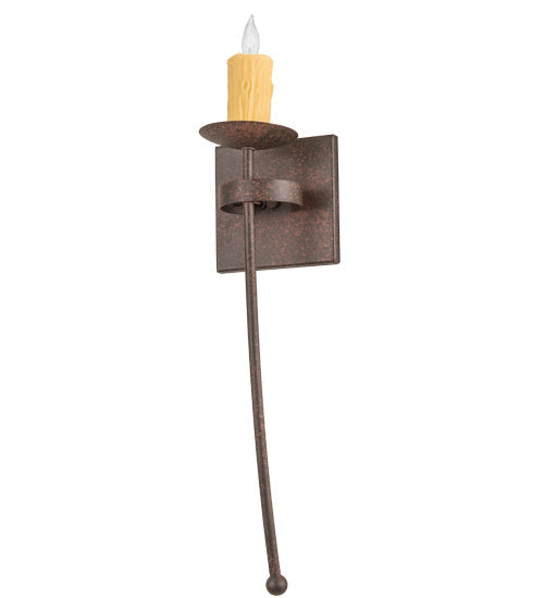 Meyda Lighting Bechar 6" Rusty Nail Wall Sconce With Ivory Faux Candlelight