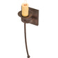 Meyda Lighting Bechar 6" Rusty Nail Wall Sconce With Ivory Faux Candlelight