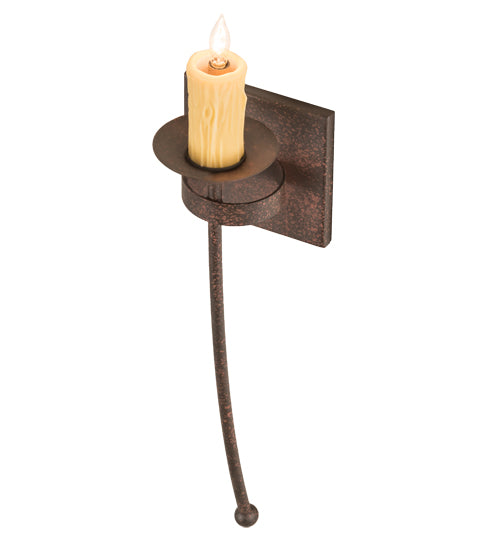 Meyda Lighting Bechar 6" Rusty Nail Wall Sconce With Ivory Faux Candlelight