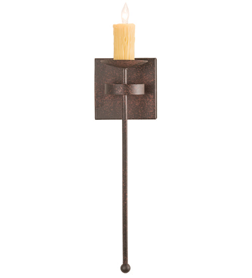 Meyda Lighting Bechar 6" Rusty Nail Wall Sconce With Ivory Faux Candlelight