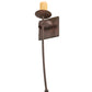 Meyda Lighting Bechar 6" Rusty Nail Wall Sconce With Ivory Faux Candlelight