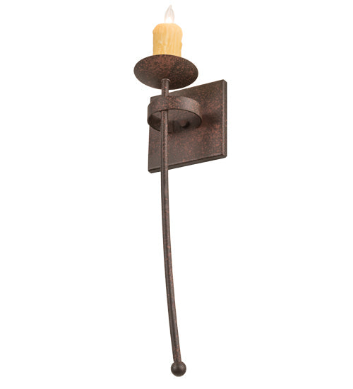 Meyda Lighting Bechar 6" Rusty Nail Wall Sconce With Ivory Faux Candlelight