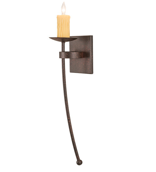 Meyda Lighting Bechar 6" Rusty Nail Wall Sconce With Ivory Faux Candlelight
