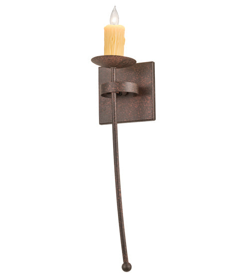 Meyda Lighting Bechar 6" Rusty Nail Wall Sconce With Ivory Faux Candlelight