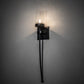 Meyda Lighting Bechar 6" Solar Black Wall Sconce With Clear Shade Glass