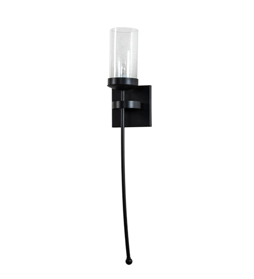 Meyda Lighting Bechar 6" Solar Black Wall Sconce With Clear Shade Glass