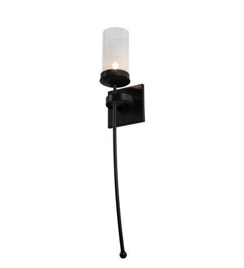 Meyda Lighting Bechar 6" Solar Black Wall Sconce With Clear Shade Glass