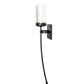Meyda Lighting Bechar 6" Solar Black Wall Sconce With Clear Shade Glass