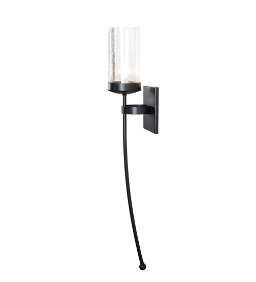 Meyda Lighting Bechar 6" Solar Black Wall Sconce With Clear Shade Glass