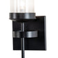 Meyda Lighting Bechar 6" Solar Black Wall Sconce With Clear Shade Glass