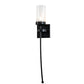 Meyda Lighting Bechar 6" Solar Black Wall Sconce With Clear Shade Glass