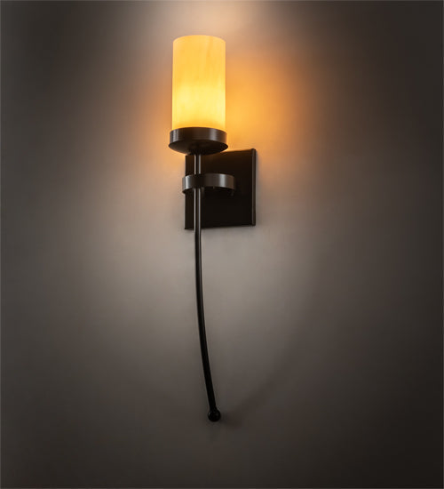 Meyda Lighting Bechar 6" Timeless Bronze Wall Sconce With Amber Tawnyrock Idalight Shade