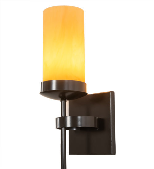 Meyda Lighting Bechar 6" Timeless Bronze Wall Sconce With Amber Tawnyrock Idalight Shade