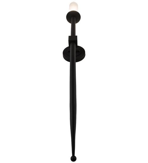 Meyda Lighting Bechar 6" Wrought Iron Wall Sconce With Clear Frosted Shade Glass
