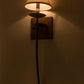 Meyda Lighting Bechar 7" Antique Rust Wall Sconce With White Natural Linen Textrene Shade