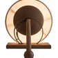Meyda Lighting Bechar 7" Antique Rust Wall Sconce With White Natural Linen Textrene Shade