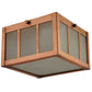 Meyda Lighting Beck 10" LED Natural Copper Flush Mount Light With Frosted Clear Shade Glass