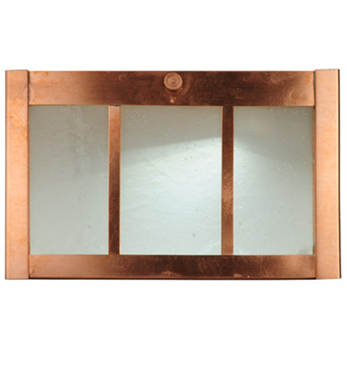 Meyda Lighting Beck 10" LED Natural Copper Flush Mount Light With Frosted Clear Shade Glass