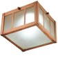 Meyda Lighting Beck 10" LED Natural Copper Flush Mount Light With Frosted Clear Shade Glass