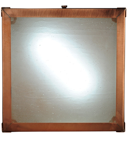 Meyda Lighting Beck 10" LED Natural Copper Flush Mount Light With Frosted Clear Shade Glass