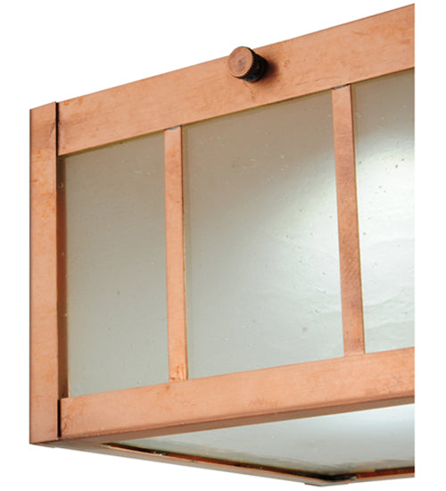 Meyda Lighting Beck 10" LED Natural Copper Flush Mount Light With Frosted Clear Shade Glass