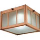 Meyda Lighting Beck 10" LED Natural Copper Flush Mount Light With Frosted Clear Shade Glass