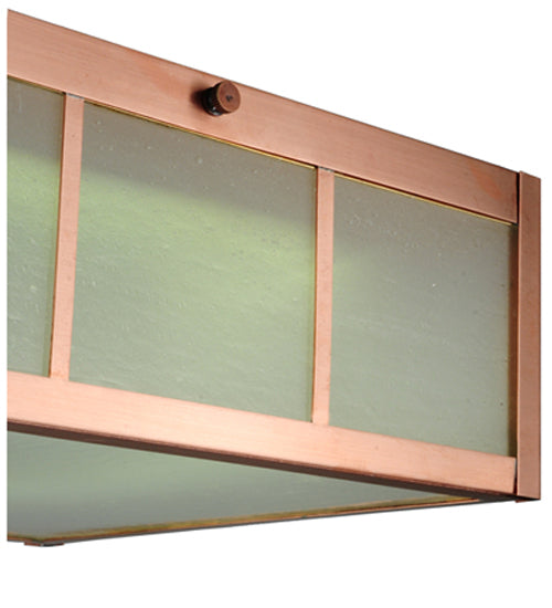 Meyda Lighting Beck 18" LED Natural Copper Flush Mount Light With Frosted Clear Shade Glass