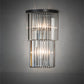 Meyda Lighting Beckam 14" 2-Light Sparkle Silver Wall Sconce With Cystal Shade