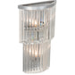 Meyda Lighting Beckam 14" 2-Light Sparkle Silver Wall Sconce With Cystal Shade