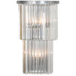 Meyda Lighting Beckam 14" 2-Light Sparkle Silver Wall Sconce With Cystal Shade