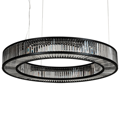 Meyda Lighting Beckam 53" LED Matte Black Pendant Light With Clear Crystal Shade Glass